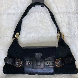 Banana Republic🖤Suede Leather Bag w. Gold Buckles